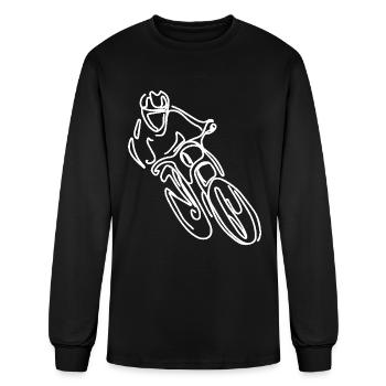 Mountain Bike Freeride Drawing - Men's Long Sleeve T-Shirt - black - Front