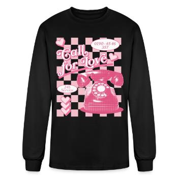 Retro Love Hotline - Men's Long Sleeve T-Shirt - black - Front