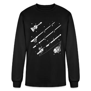 Fishing Drawing - Men's Long Sleeve T-Shirt - black - Front