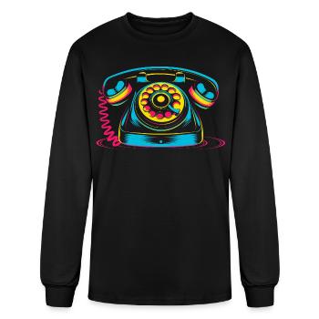 Retro Telephone 80s - Men's Long Sleeve T-Shirt - black - Front