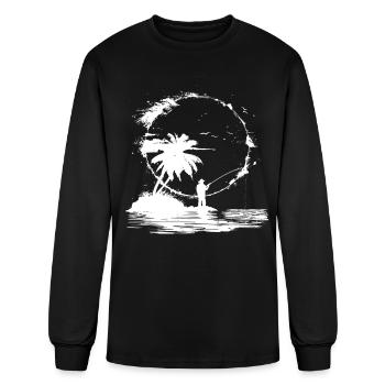 Fishing Sketch - Men's Long Sleeve T-Shirt - black - Front