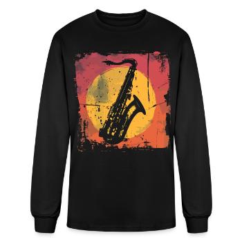 Saxophone Vaporwave - Men's Long Sleeve T-Shirt - black - Front