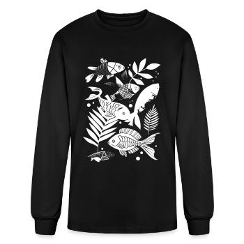 Fishing Cartoon Look - Men's Long Sleeve T-Shirt - black - Front