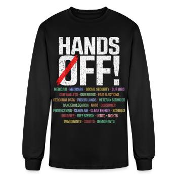 T-shirt de protestation Hands Off - T-shirt à manches longues Homme - noir - Devant