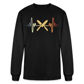 Vintage Knife Heartbeat - Men's Long Sleeve T-Shirt - black - Front