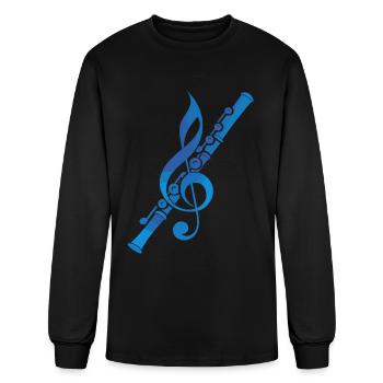 Flute Music Graphic - Men's Long Sleeve T-Shirt - black - Front