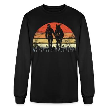 Vintage Equestrian Girl - Men's Long Sleeve T-Shirt - black - Front