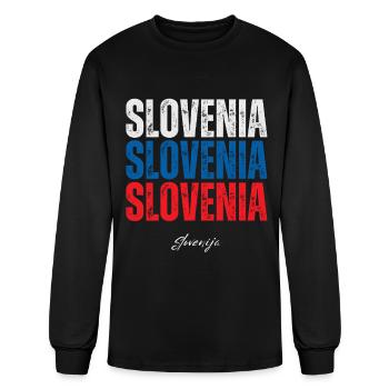 Flag of slovenia, i love slovenia - Men's Long Sleeve T-Shirt - black - Front