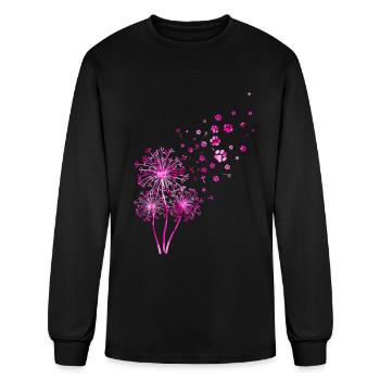 Rainbow Dandelion Paw Lover Colorful Dandelions - Men's Long Sleeve T-Shirt - black - Front