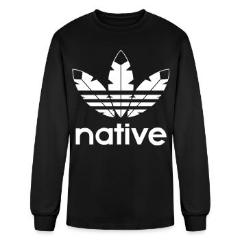 Native American Natives Feathers - Men's Long Sleeve T-Shirt - black - Front