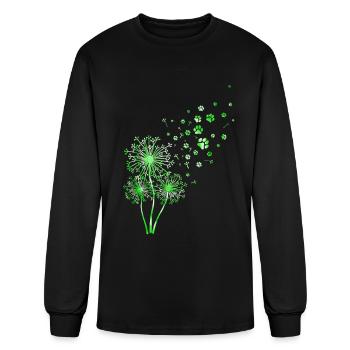 Rainbow Dandelion Paw Lover Colorful Dandelions - Men's Long Sleeve T-Shirt - black - Front