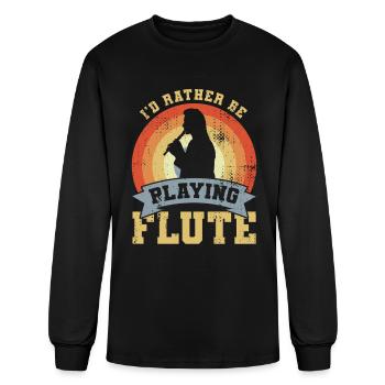 Flutist Saying - Men's Long Sleeve T-Shirt - black - Front