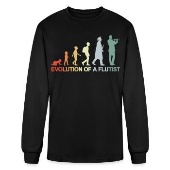 Vintage Flute Evolution - Men's Long Sleeve T-Shirt - black - Front