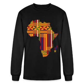 Africa Kente - Men's Long Sleeve T-Shirt - black - Front