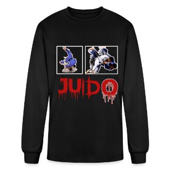 Judo Grappling Combat Illustration - Men's Long Sleeve T-Shirt - black - Front