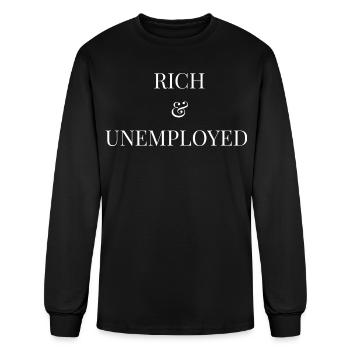 Rich and unemployed  - Men's Long Sleeve T-Shirt - black - Front