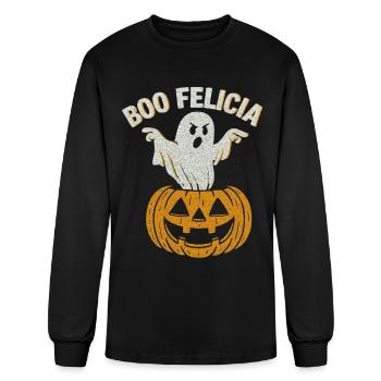 Boo Felicia Funny Ghost Halloween Spooky - Men's Long Sleeve T-Shirt - black - Front