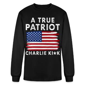 A True Patriot - Men's Long Sleeve T-Shirt - black - Front