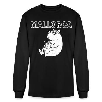 Majorca Capybara Sipping Coconut - Men's Long Sleeve T-Shirt - black - Front