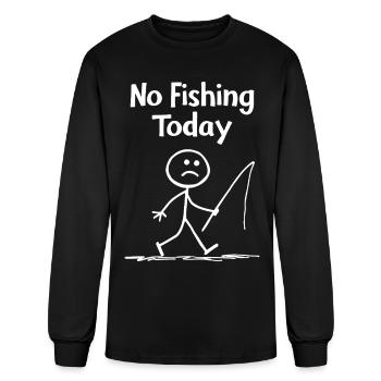 Angler frustration – No fishing today - Men's Long Sleeve T-Shirt - black - Front