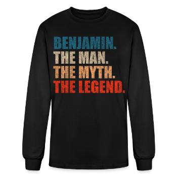 Benjamin The Man The Myth The Legend - Men's Long Sleeve T-Shirt - black - Front