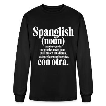Spanish Word Gap Typography - Men's Long Sleeve T-Shirt - black - Front