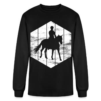 Horse Rider Sketch - Men's Long Sleeve T-Shirt - black - Front