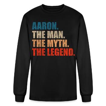 Aaron The Man The Myth The Legend - Men's Long Sleeve T-Shirt - black - Front