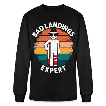 Bad Landing Expert Broken Leg Bone Injury Recovery - Men's Long Sleeve T-Shirt - black - Front