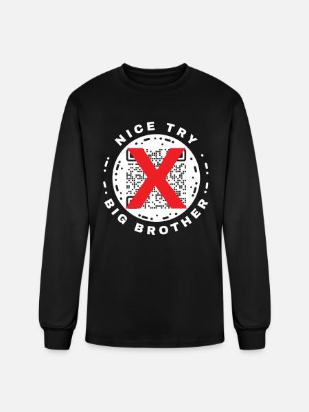 Nice Try Big Brother Privacy QR Code Design - Men's Long Sleeve T-Shirt - black