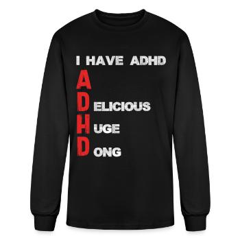 ADHD Bold Vertical Acronym - Men's Long Sleeve T-Shirt - black - Front