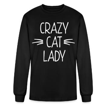 CRAZY CAT LADY - Men's Long Sleeve T-Shirt - black - Front