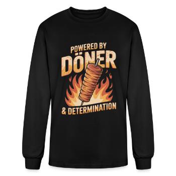 Powered by Döner & Determination - Men's Long Sleeve T-Shirt - black - Front