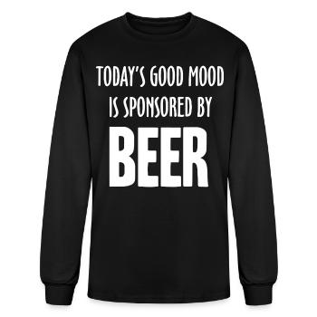 GOOD MOOD SPONSORED BY BEER - Men's Long Sleeve T-Shirt - black - Front
