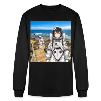 Seaside Astronauts Adventure - Men's Long Sleeve T-Shirt - black - Front