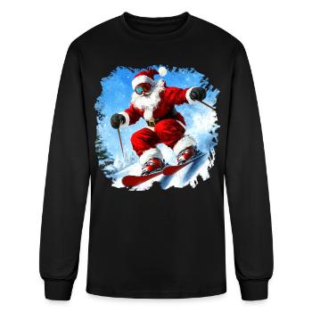Christmas skier - Men's Long Sleeve T-Shirt - black - Front