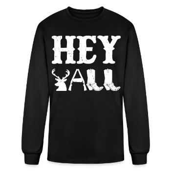 Hey Yall - Men's Long Sleeve T-Shirt - black - Front