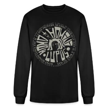 Moonlit Wolf Proverb Circle - Men's Long Sleeve T-Shirt - black - Front