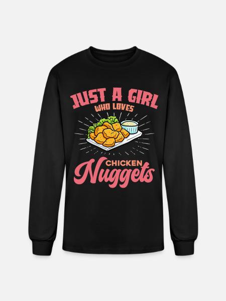 Just a Girl Chicken Nuggets - Men's Long Sleeve T-Shirt - black