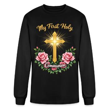My First Holy Communion Cross - Men's Long Sleeve T-Shirt - black - Front
