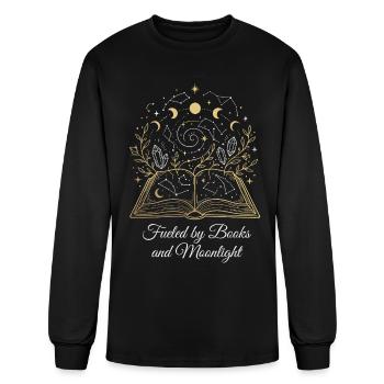 Fueled by Books and Moonlight,Witchy Dark Academia - Men's Long Sleeve T-Shirt - black - Front
