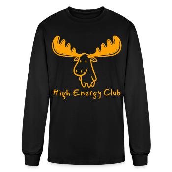 High Energy Moose - Men's Long Sleeve T-Shirt - black - Front