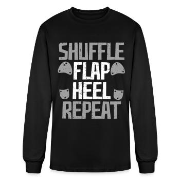 Tap Dance Shuffle Flap Heel - Men's Long Sleeve T-Shirt - black - Front