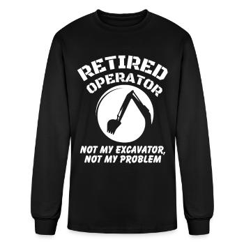 Retired Heavy Equipment Operator - Men's Long Sleeve T-Shirt - black - Front