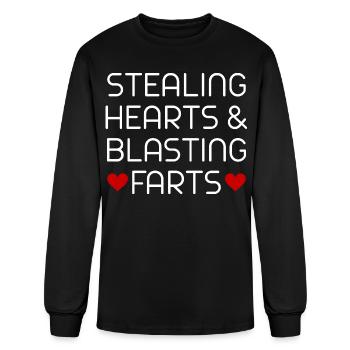 Stealing hearts blasting farts - Men's Long Sleeve T-Shirt - black - Front