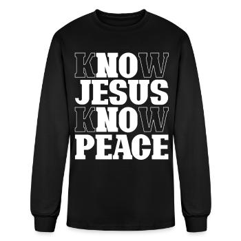 Know Jesus Know Peace - Men's Long Sleeve T-Shirt - black - Front