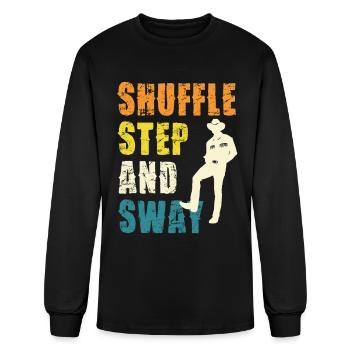 Shuffle Step and Sway Dance Graphic - Men's Long Sleeve T-Shirt - black - Front