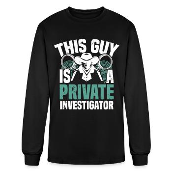  Private Detective Costume Guard Uniform Private - Men's Long Sleeve T-Shirt - black - Front