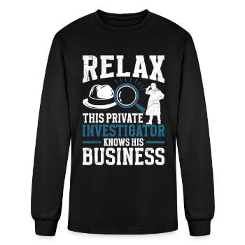 Costume de gilet de détective privé en agent de sécurité - T-shirt à manches longues Homme - noir - Devant