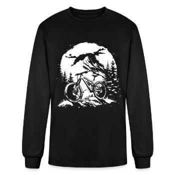 Mountain Biker Graphic - Men's Long Sleeve T-Shirt - black - Front